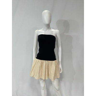 Line & Dot 'Palma' Black Poplin Mini Dress Size M