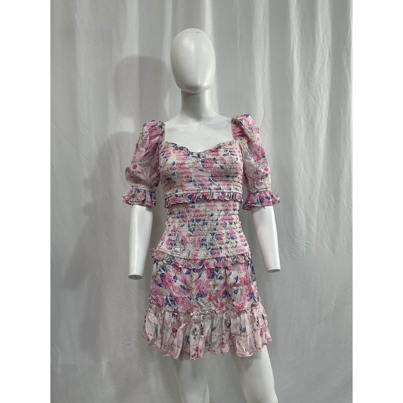 Hemant And Nandita 'Kati' Pink Drop Waist Mini Dress Size XS