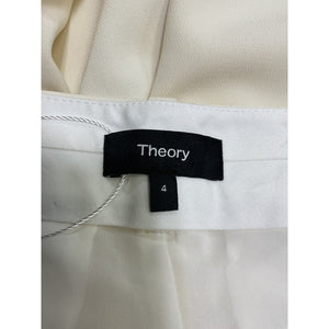 Theory Relaxed Cream Triacetate Straight Pant Size 4