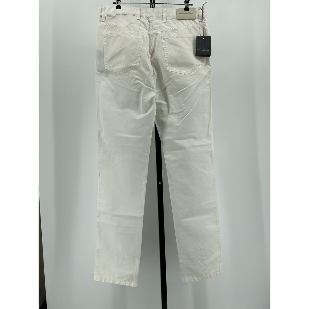 Zegna Linen 5 Pkt White Cotton Pant Size 36