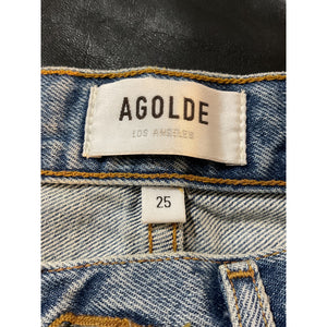 Agolde Pieced 90s Black Blue Pinch Waist Denim Jeans Size 25