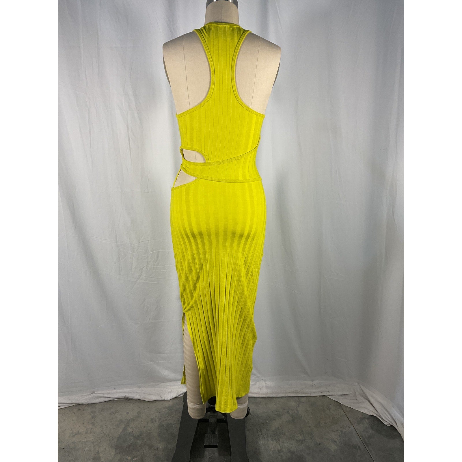 Jonathan Simkhai Standard 'Kaya' Yellow Tencel Lyocell Cut Out Midi Dress Size XS
