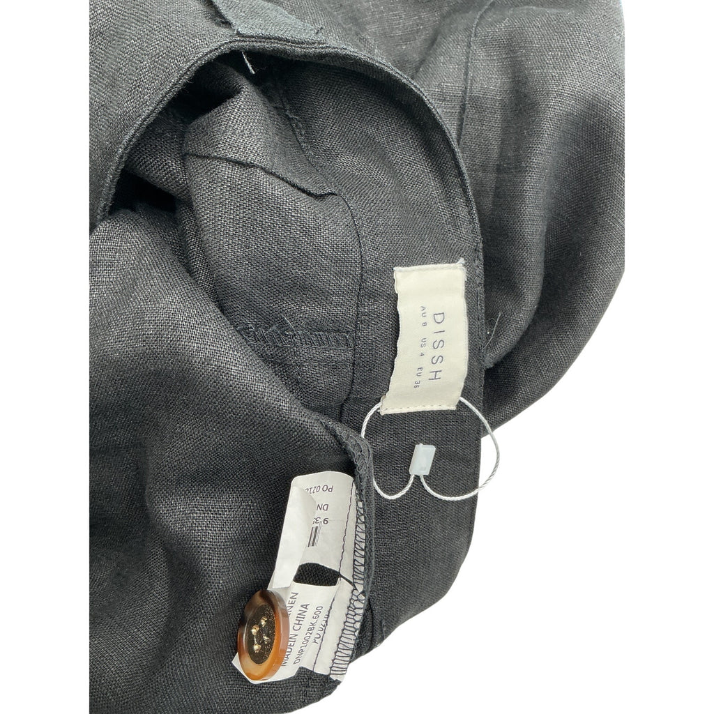 Dissh 'Logan' Black Linen Pant Size 4