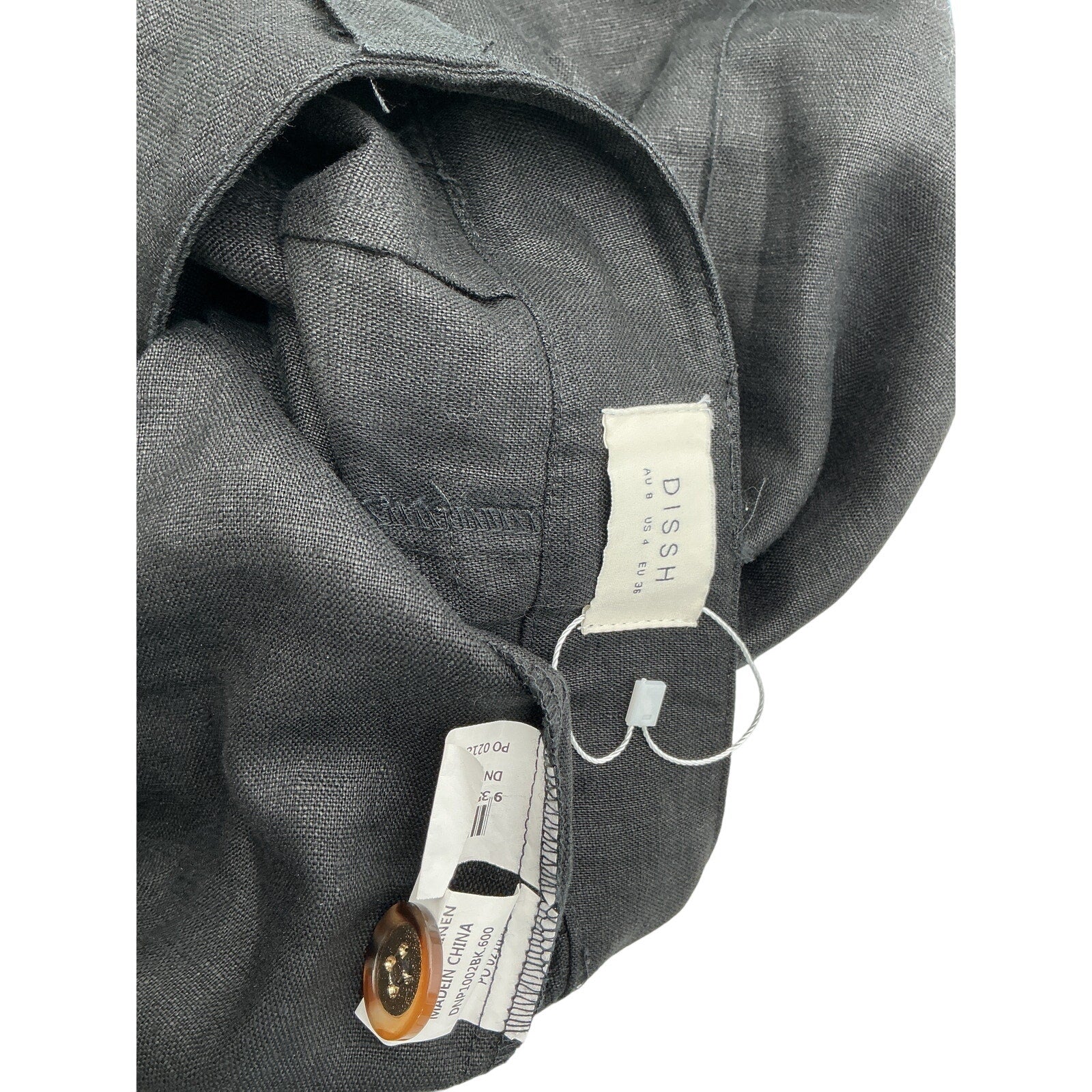Dissh 'Logan' Black Linen Pant Size 4