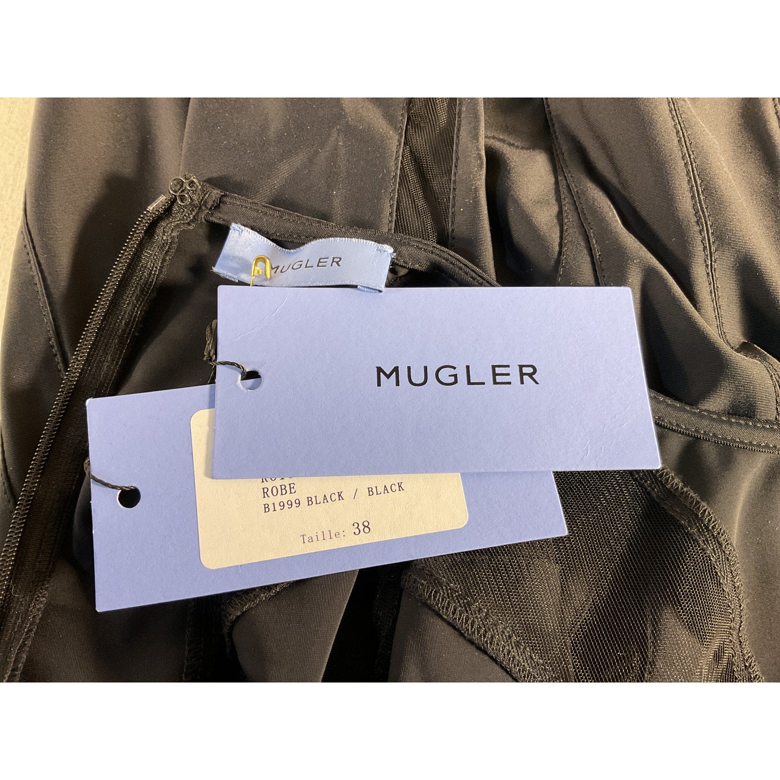 Mugler 'Body Shaping' Black Mini Dress Size 38