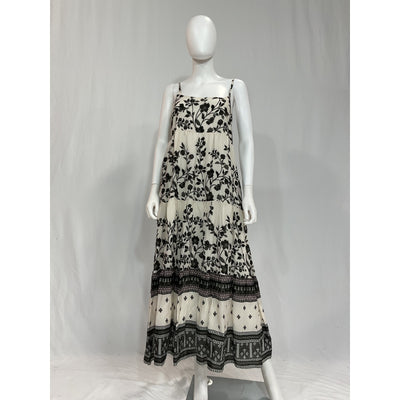 Reistor 'Reg' Black Strappy Tiered Maxi Dress Size M
