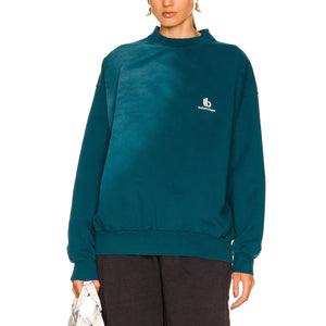 Balenciaga Classic Teal Crewneck Sweatshirt Size S
