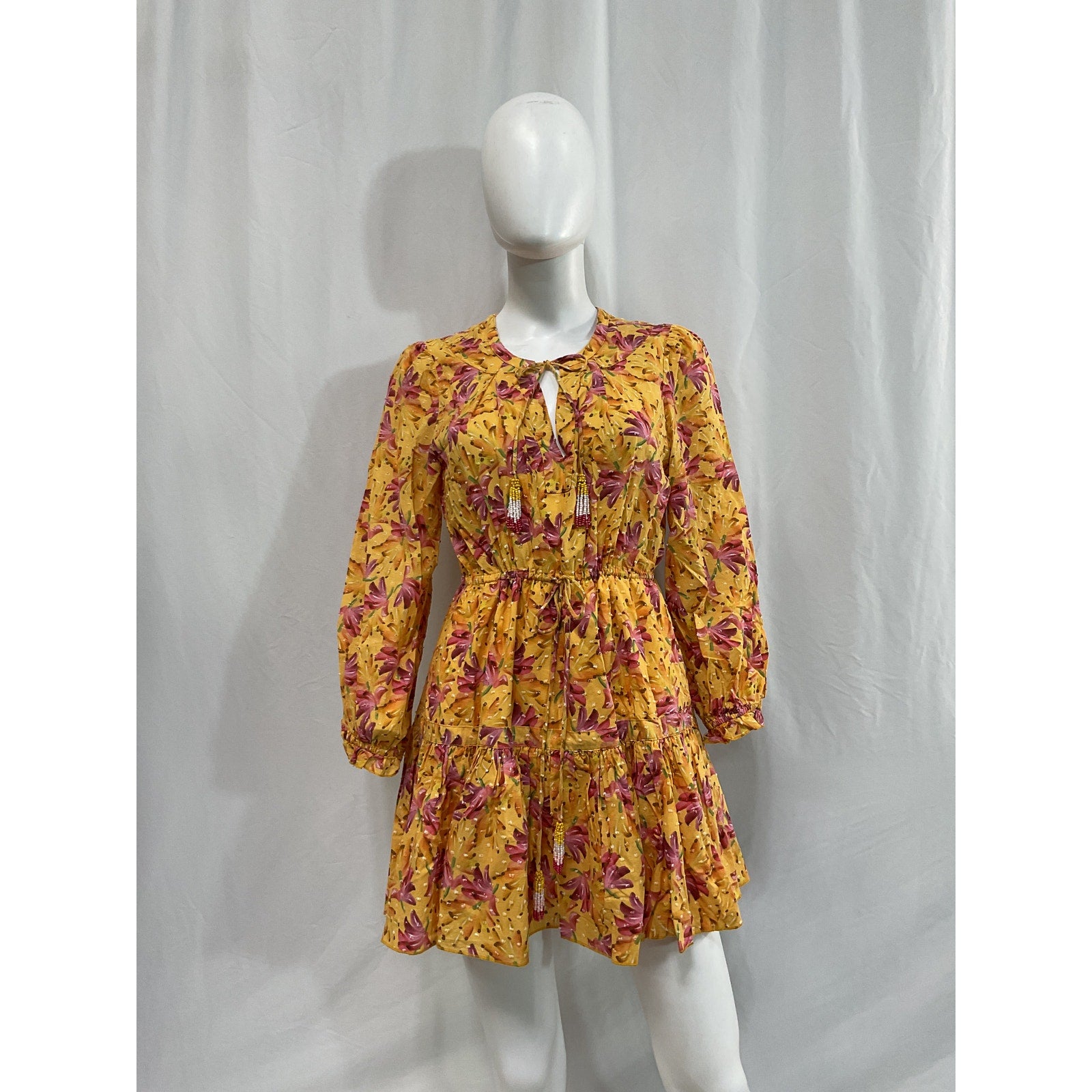 Farm Rio 'Banana' Yellow Sunshine Mini Dress Size S