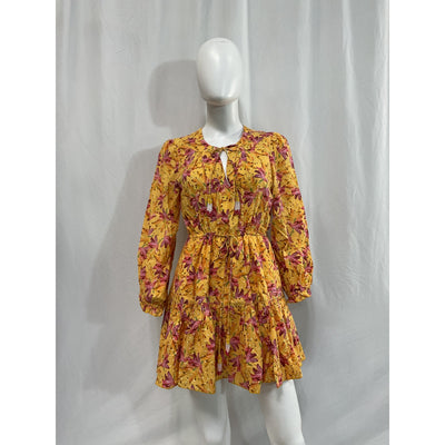Farm Rio 'Banana' Yellow Sunshine Mini Dress Size S