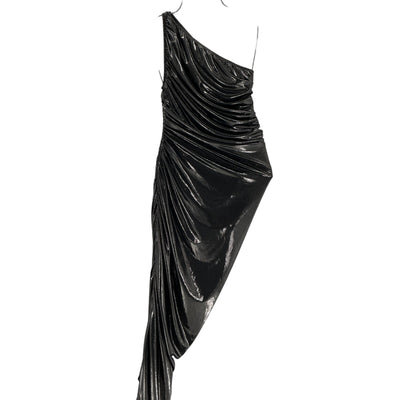 Norma Kamali Ruched Black Diana Gown Size S