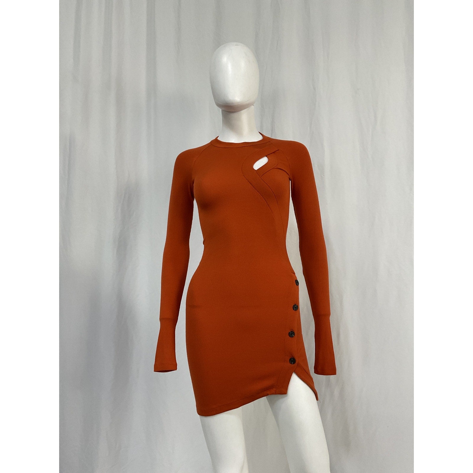 Alix Nyc 'Pratt' Brown Spandex Mini Dress Size XS