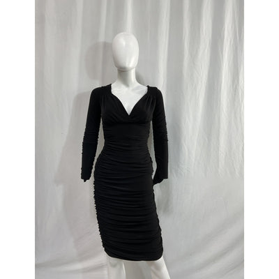 Norma Kamali 'Tara' Black Off Shoulder Dress Size XXS