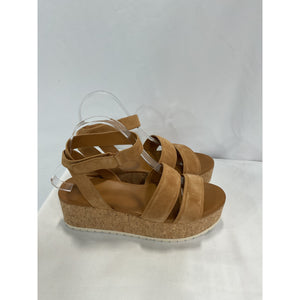 Vince 'Suede' Brown Jet Platform Sandal Size 7.5