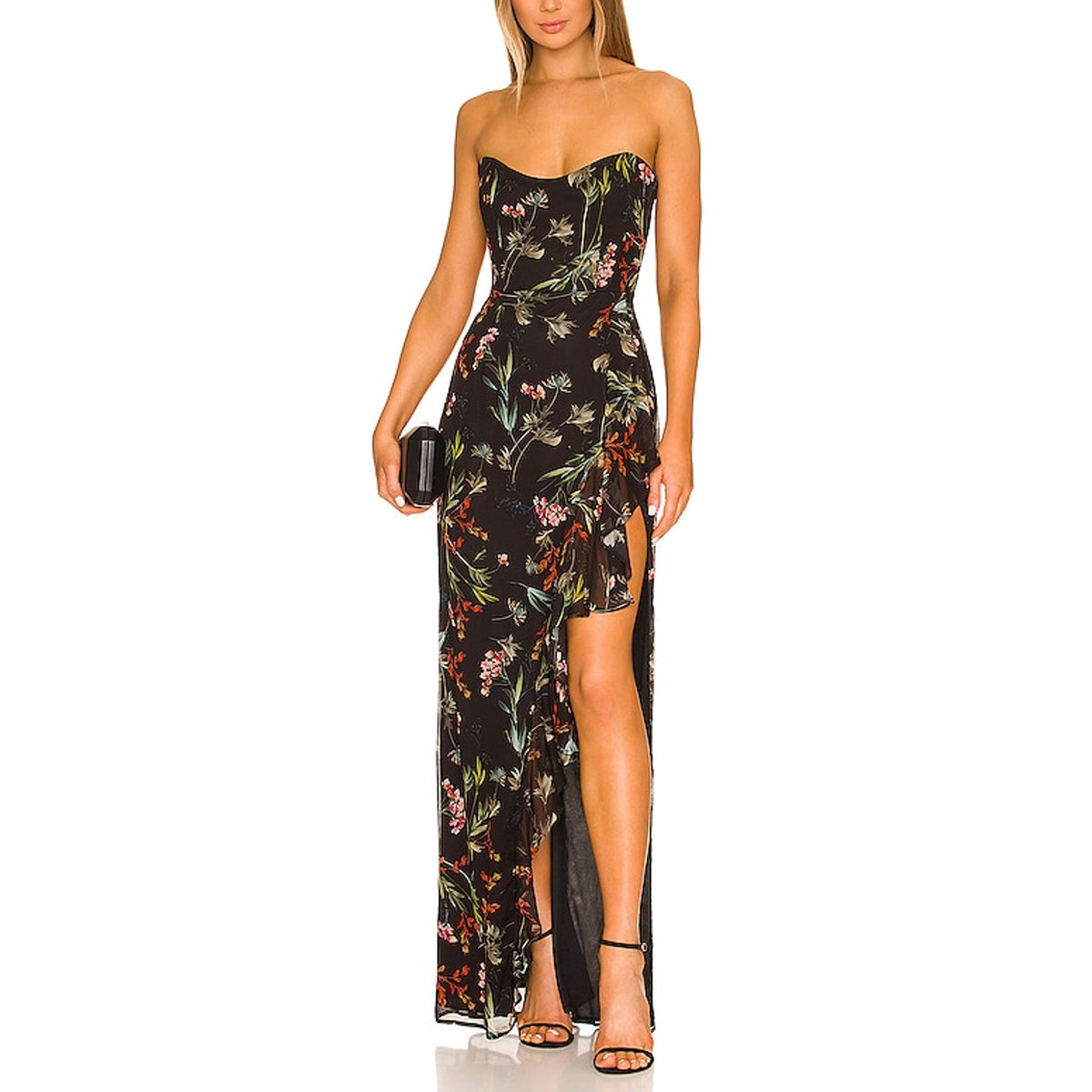 Katie May Floral Black Baby Cakes Gown Size S