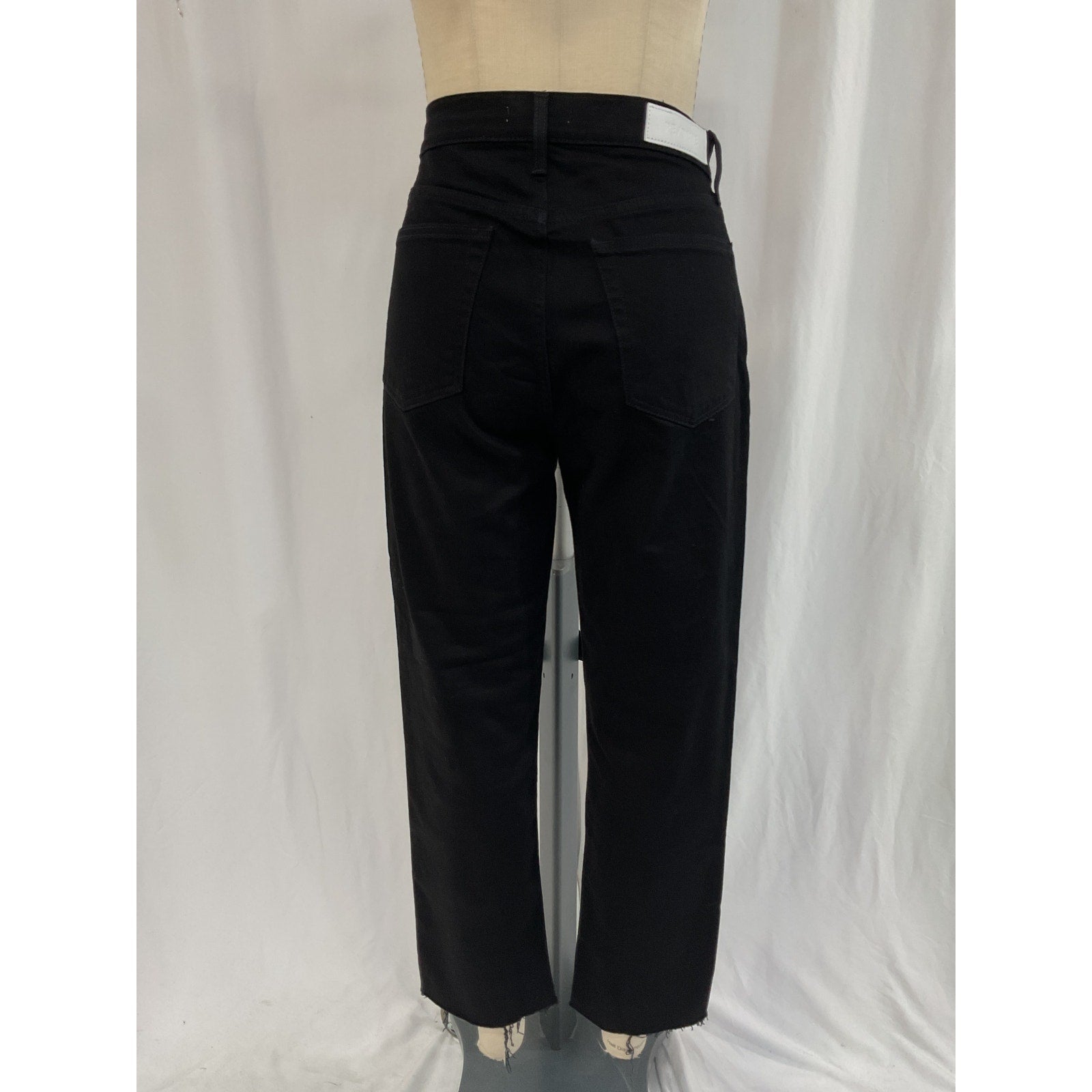 Re/Done High Rise 'Stove' Black Pipe Denim Jean Size 30