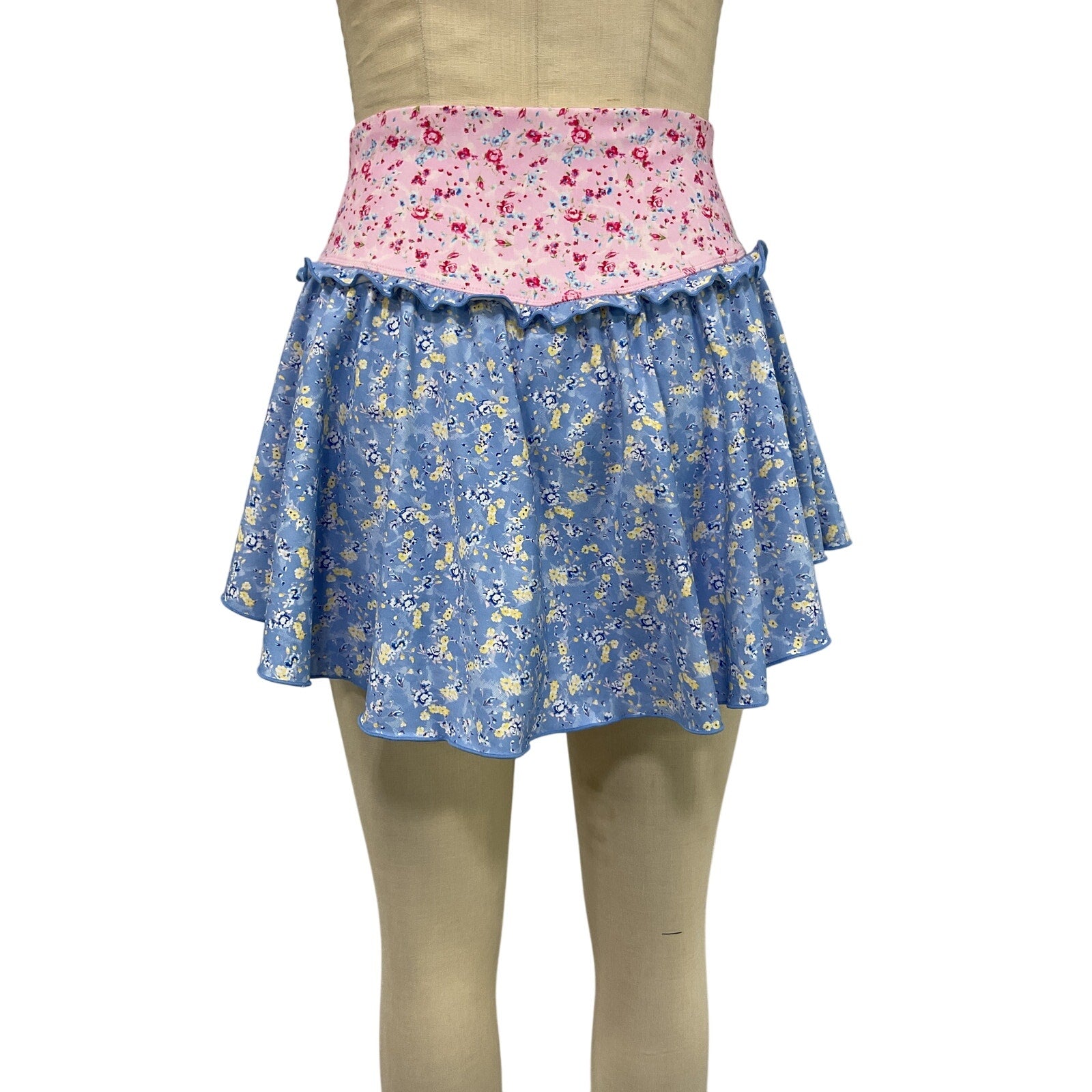 Loveshackfancy 'Vanina' Pink Nylon Floral Active Skort Size M