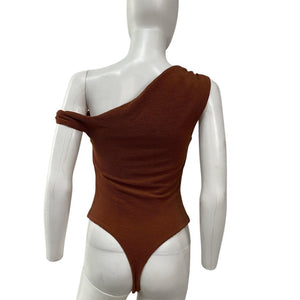 House Of Harlow 1960 Ribbed Brown Lera Bodysuit Size S