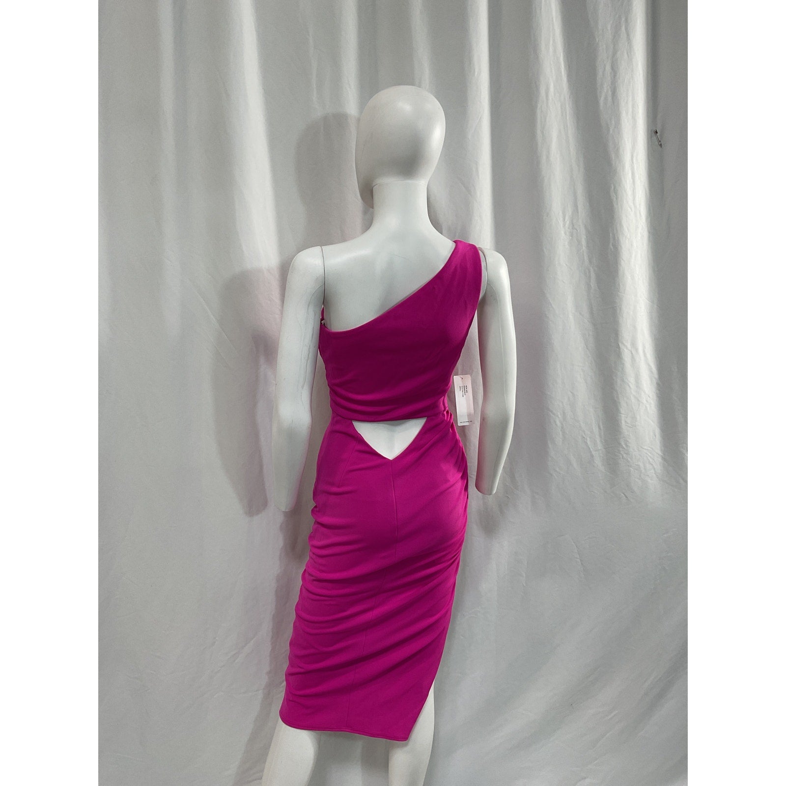 Katie May 'New Age' Pink Crepe One Shoulder Cut Out Dress Size S - NWT