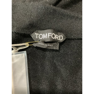 Tom Ford Black Cashmere & Silk Off-Shoulder Midi Dress Size M NWT