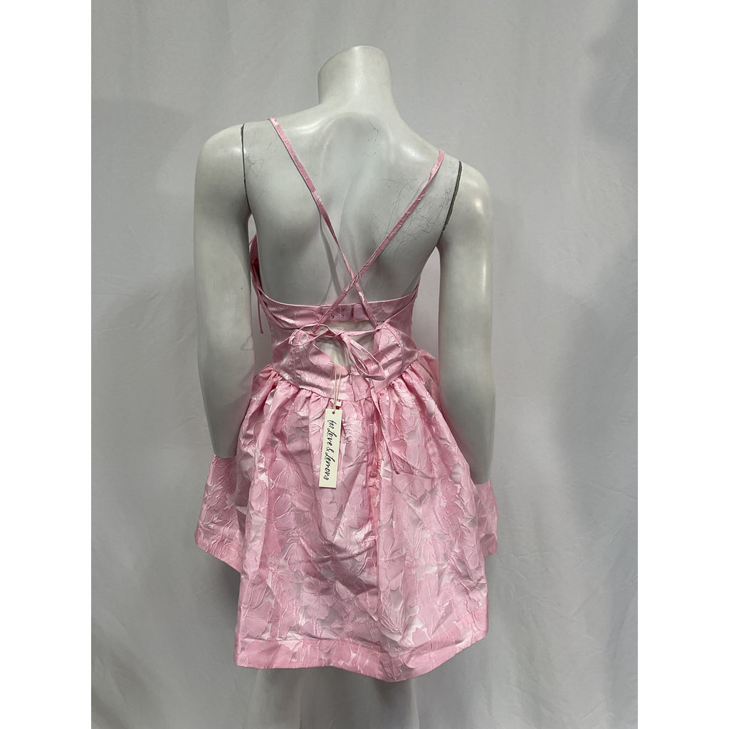 For Love & Lemons 'Faith' Pink Polyester Mini Dress Size XS - NWT