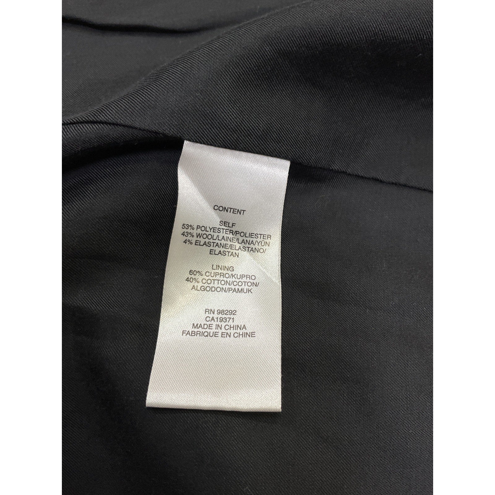 Tibi 'Recycled' Black Tropical Wool Sculpted Blazer Size 0