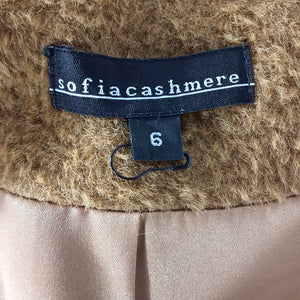 Sofiacashmere Boucle Camel Cocoon Coat Size 6