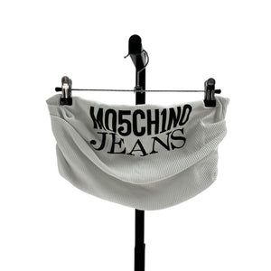 Moschino Jeans Strapless White Polyester Cropped Top Size M