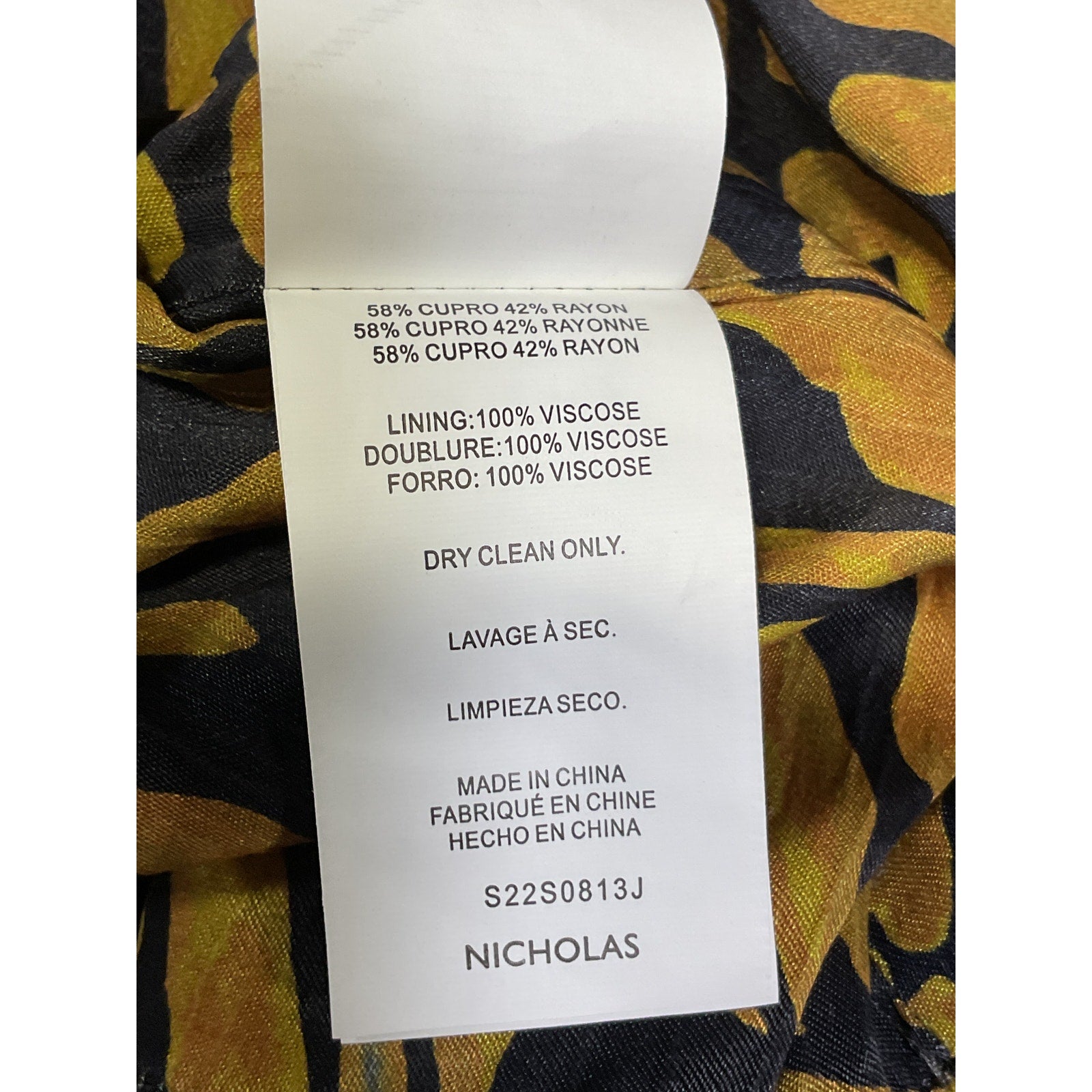 Nicholas 'Farah' Gold Long Faux Wrap Skirt Size 8
