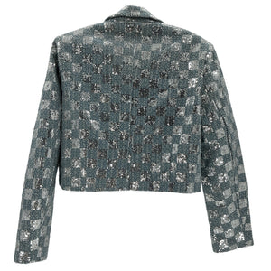 Line & Dot Sequined Blue Skylar Jacket Size M