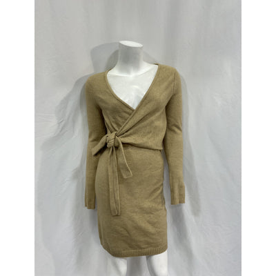 Lpa 'Sean' Tan Acrylic Wrap Dress Size S