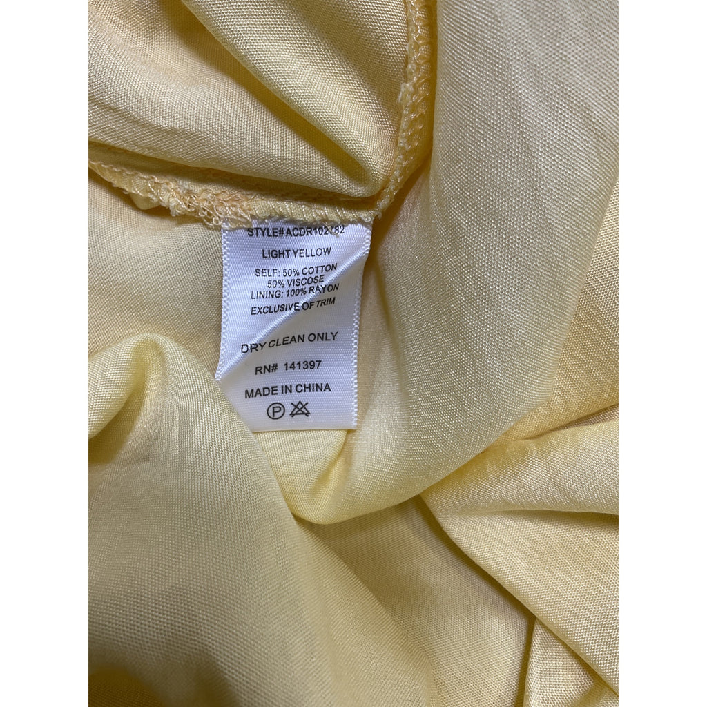 Astr The Label 'Hadleigh' Yellow Cotton Scallop Trim Midi Dress Size S NWT
