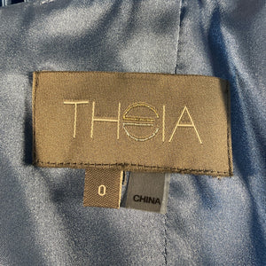 Theia Pleated French Blue Allison Dress Size 0