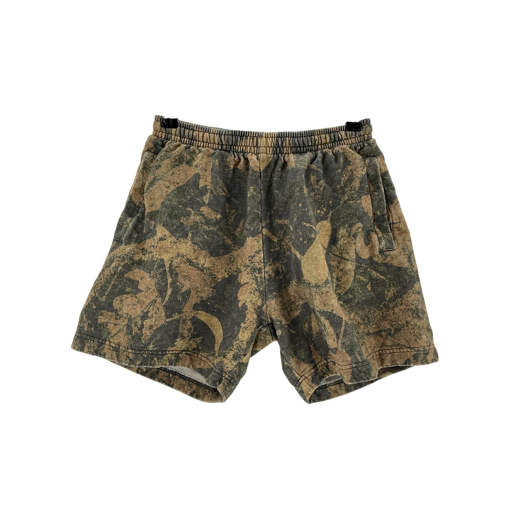 Acne Studios 'Camouflage' Green Cotton Fleece Shorts Size XS