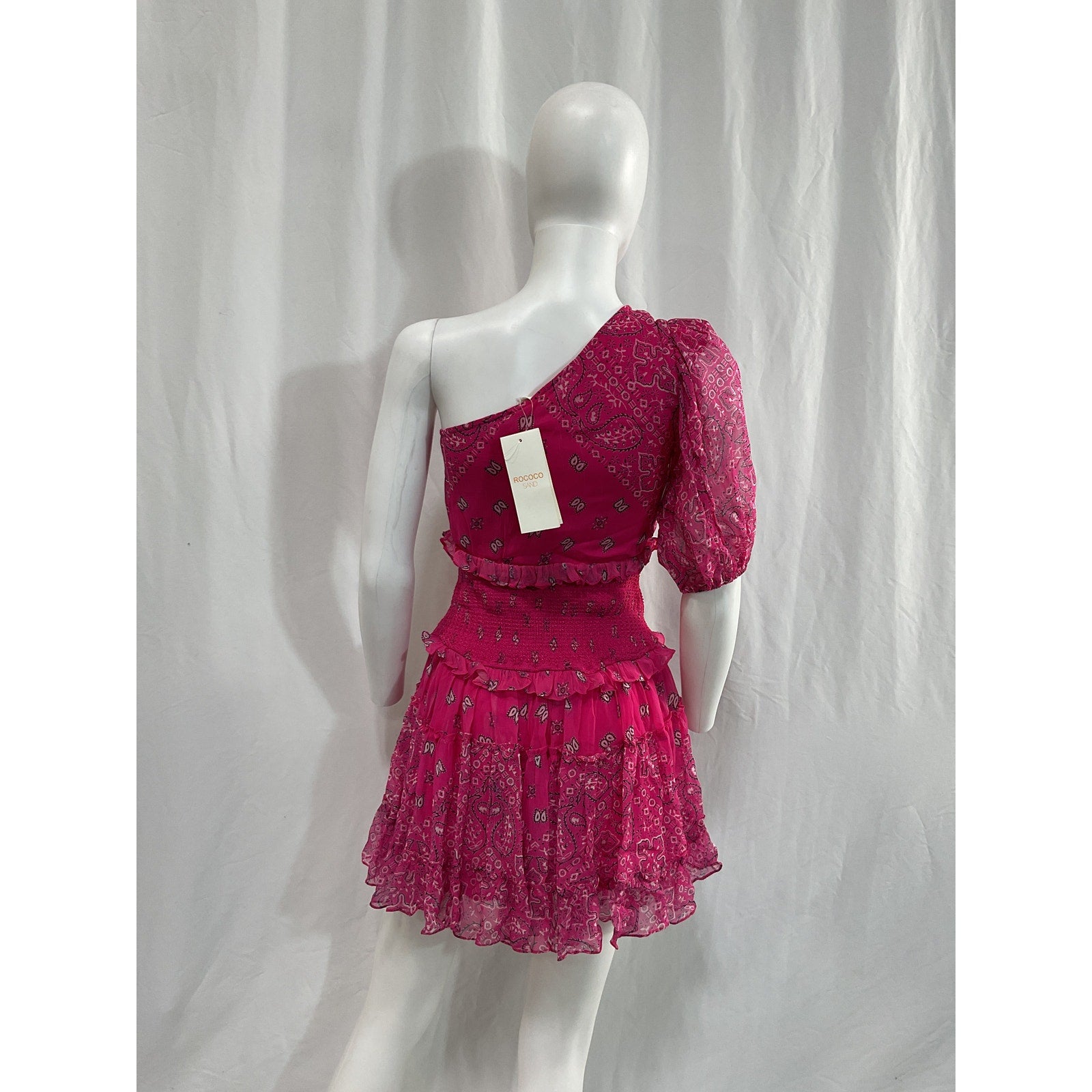 Rococo Sand 'Romani' Pink Georgette Mini Dress Size XS - NWT