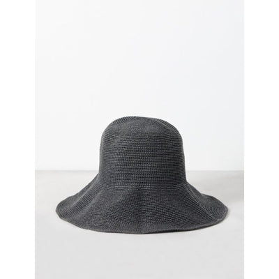 Toteme Woven Black Paper-Straw Hat Size OS