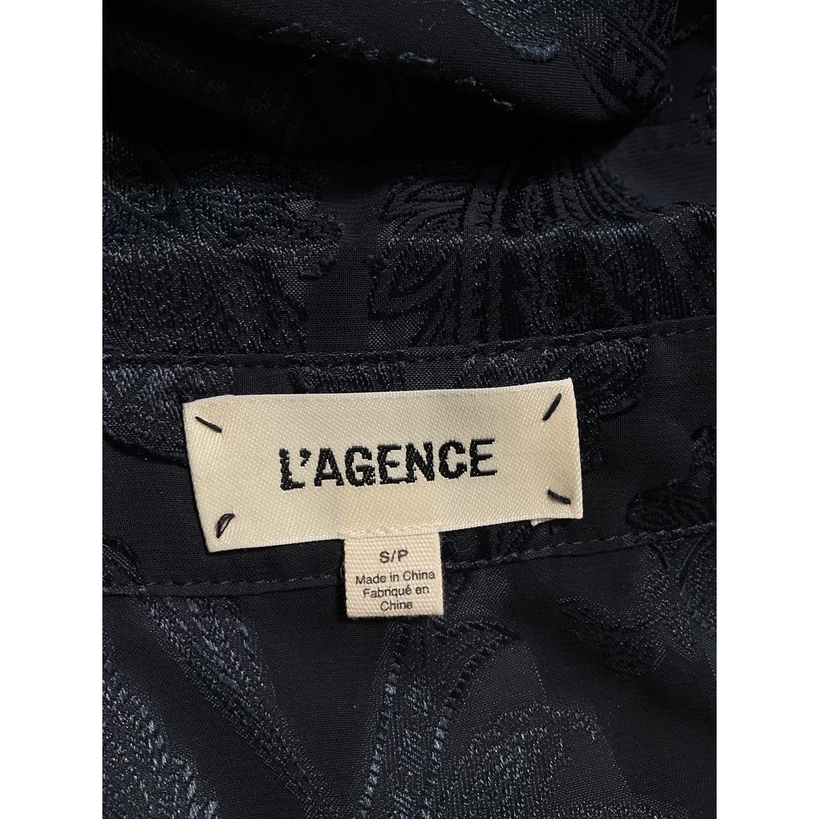 L'Agence 'Laurent' Blue Paisley Burnout Long Sleeve Button-Up Shirt Size S