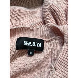 Retrofête 'Syd' Pink Cotton V Neck Sweater Size XS