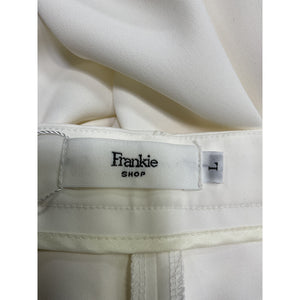 The Frankie Shop 'Isla' Cream Polyester Tailored Trousers Size L