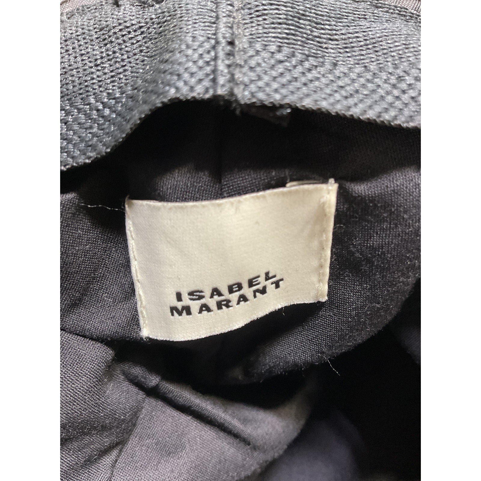 Isabel Marant Black Nylon 'Haley' Logo Hat Size 57 - NWT