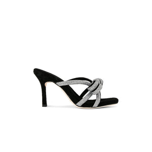 Loeffler Randall Embellished Black Margi Heeled Sandal Size 7