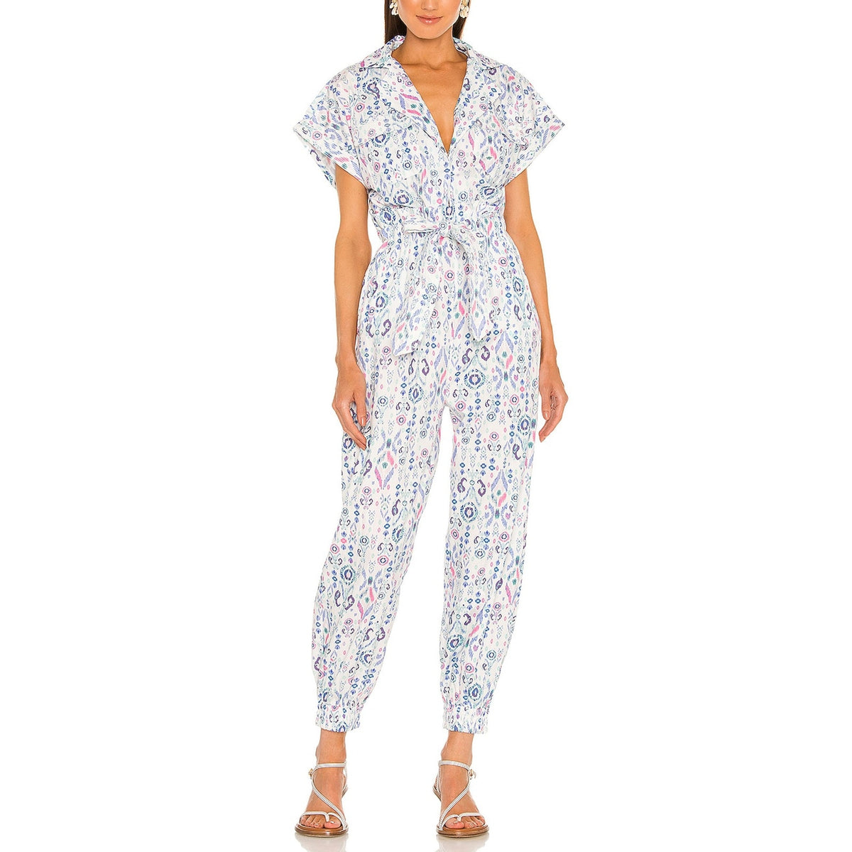 Rococo Sand Printed White Multi Lada Jumpsuit Size XS