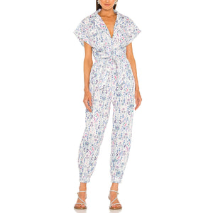 Rococo Sand Printed White Multi Lada Jumpsuit Size XS
