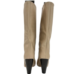 Raye Sleek Beige Angle Boots Size 8.5