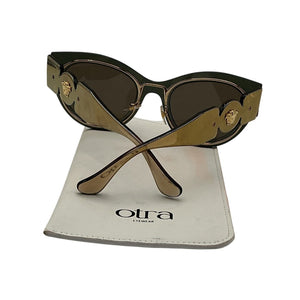 Versace Sleek Gold Cat Eye Sunglasses Size 53mm