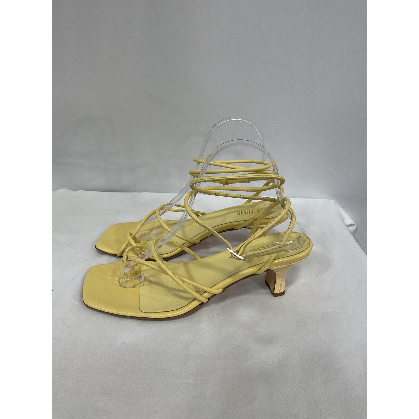 Paris Texas 'Betty' Tan Leather Buckle Sandal Size 9