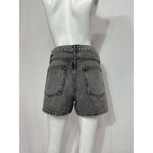 Marissa Webb 'Banks' Black Paper Bag Denim Boyfriend Short Size 25