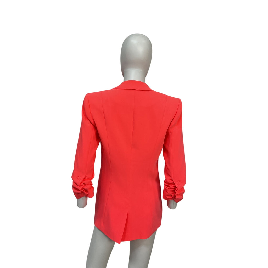 Cinq A Sept 'Khloe' Pink Triacetate Crepe Ruched Blazer Size 0