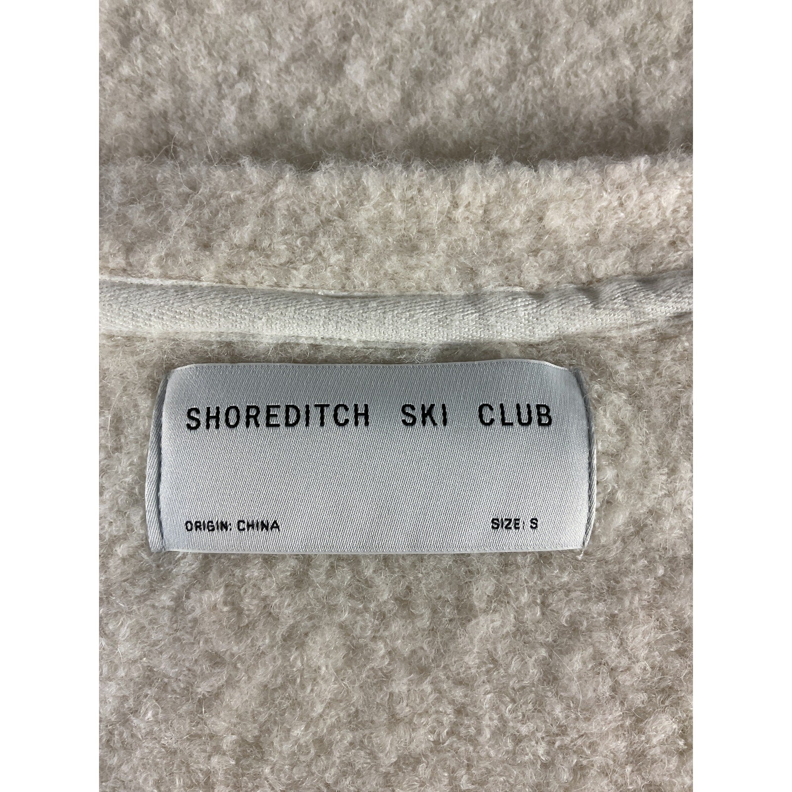Shoreditch Ski 'Club' White Roxy Long Cardigan Size S