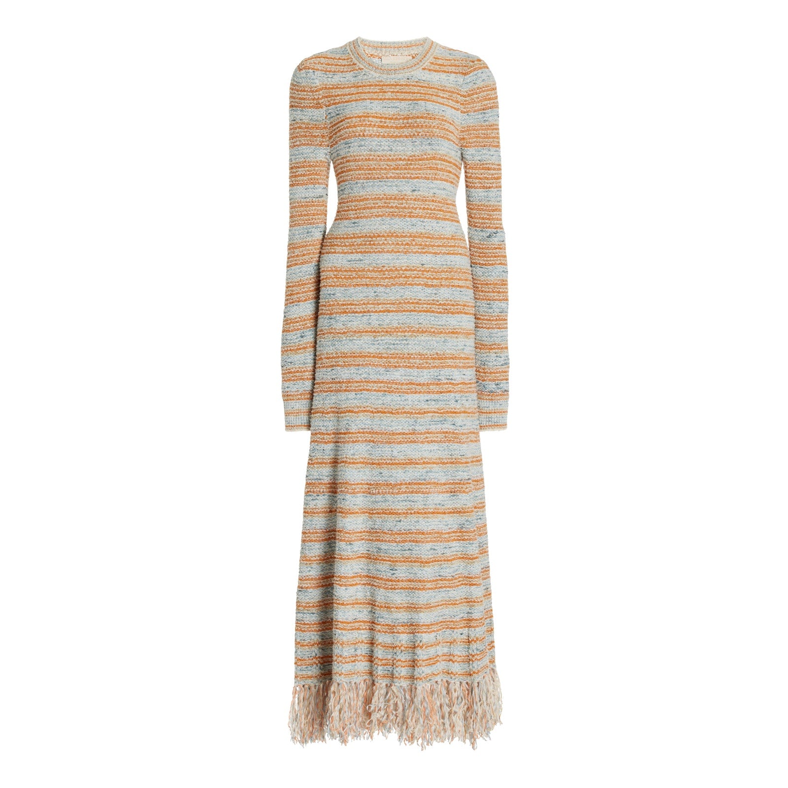 Ulla Johnson 'Allard' Orange Cotton Striped Knit Maxi Dress Size M
