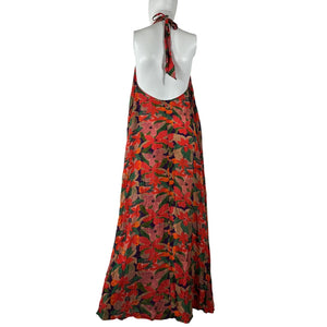 Solid & Striped Floral Multicolor Viv Halter Maxi Dress Size S